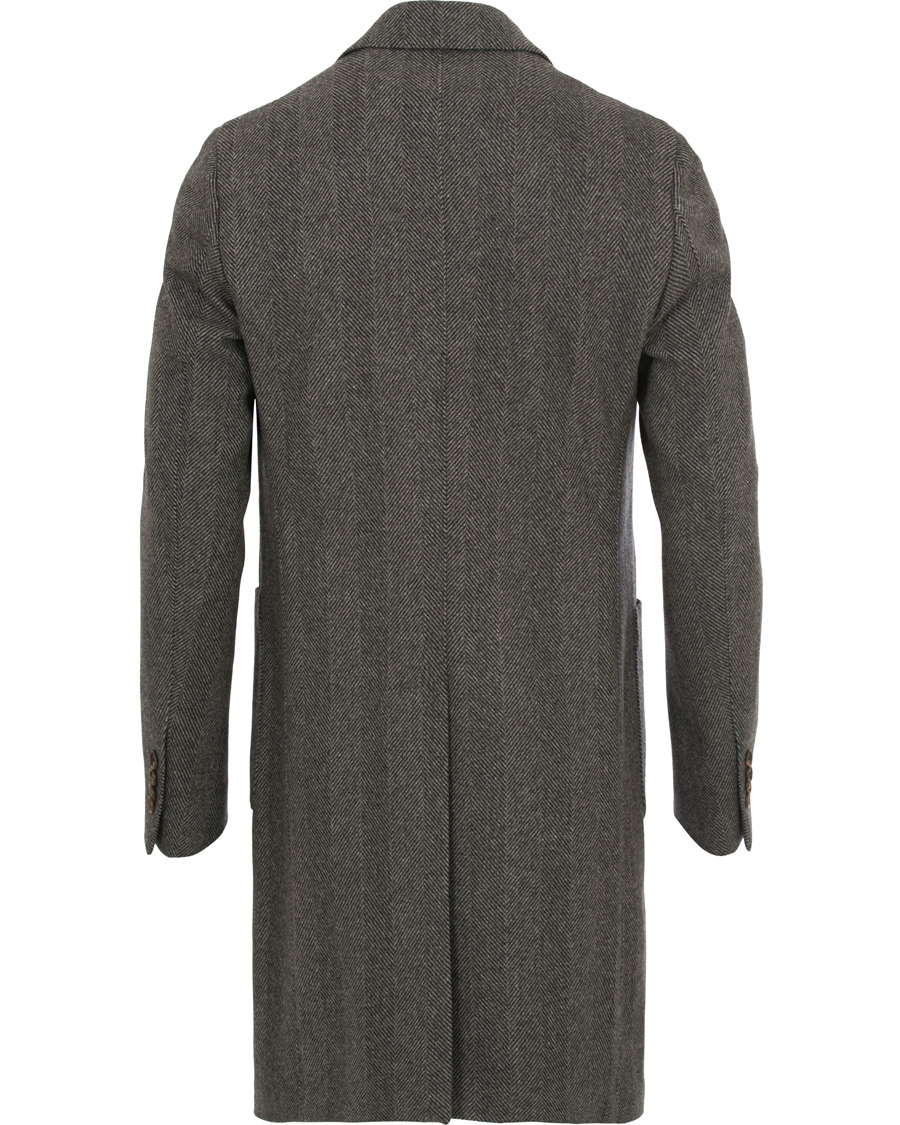 Herr | Jackor | Lardini | Double Herringbone Wool Coat Grey
