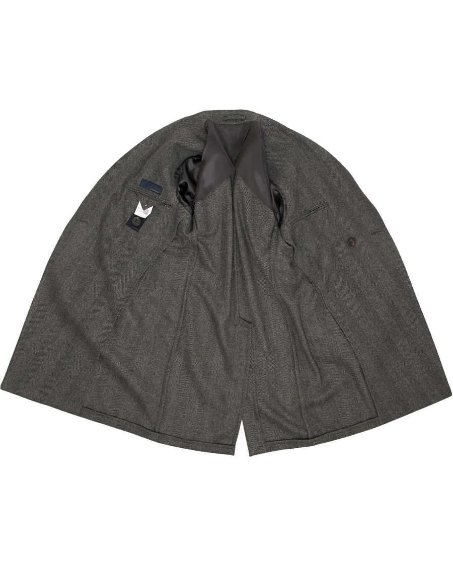 Herr | Jackor | Lardini | Double Herringbone Wool Coat Grey
