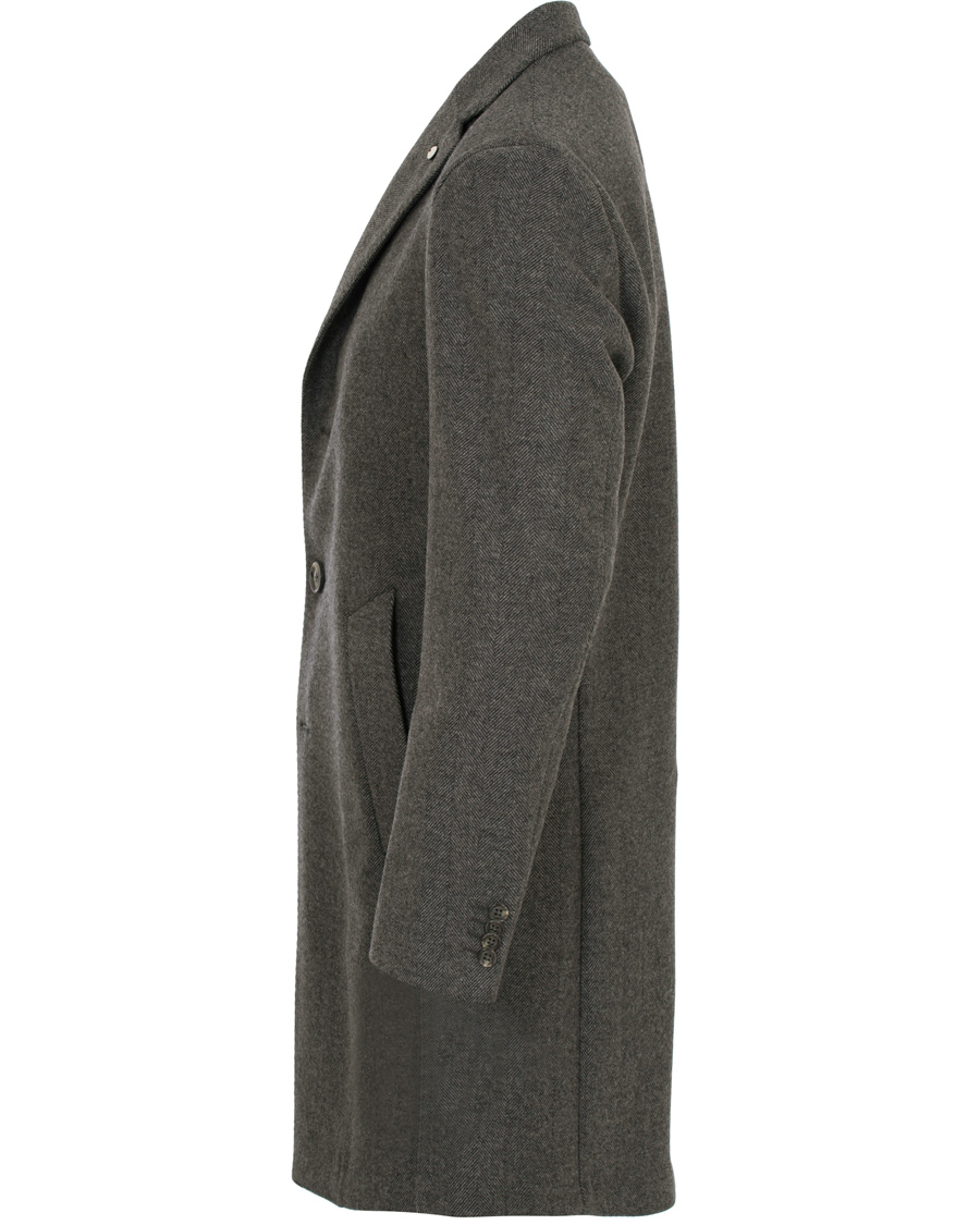 Herr | Jackor | L.B.M. 1911 | Wool Herringbone Notch Lapel Grey