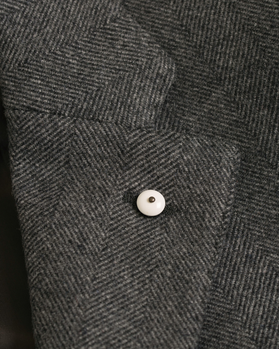 Herr | Jackor | L.B.M. 1911 | Wool Herringbone Notch Lapel Grey