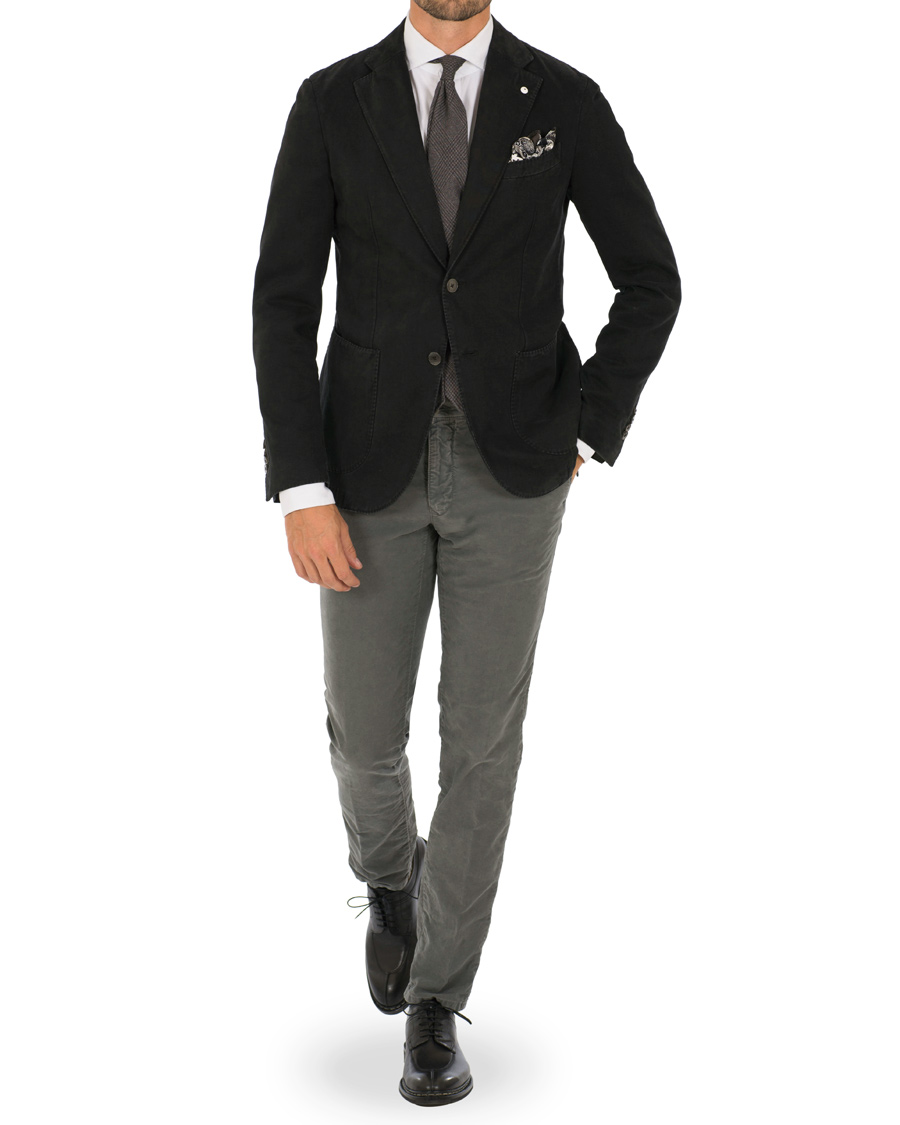 Herr | Kavajer | L.B.M. 1911 | Jack Slim Fit Cotton Blazer Black
