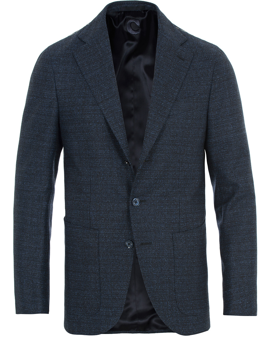 Herr | Kavajer | Caruso | Structured Wool Blazer Navy