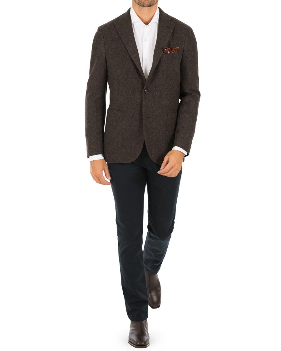 Herr | Kavajer | Boglioli | K Jacket Structured Wool Blazer Brown