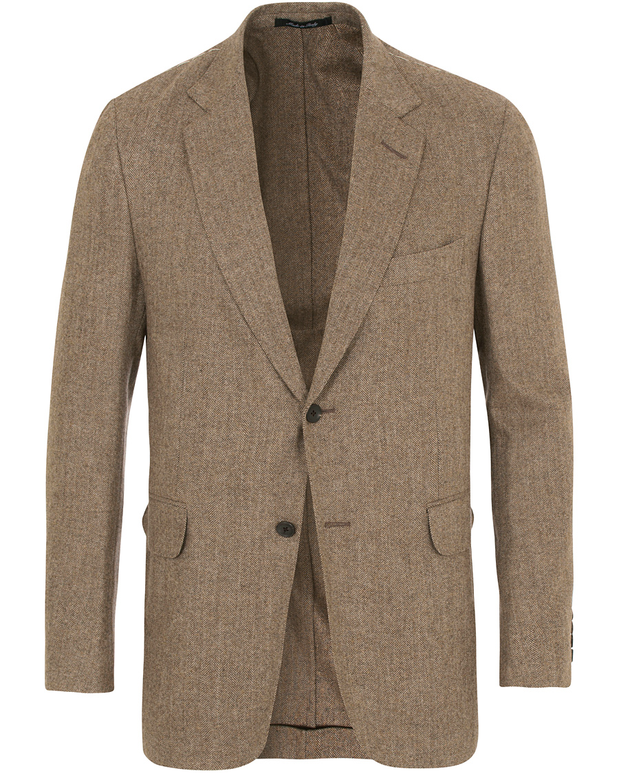 Herr | Kavajer | Dunhill | Notch Lapel Wool Blazer Brown