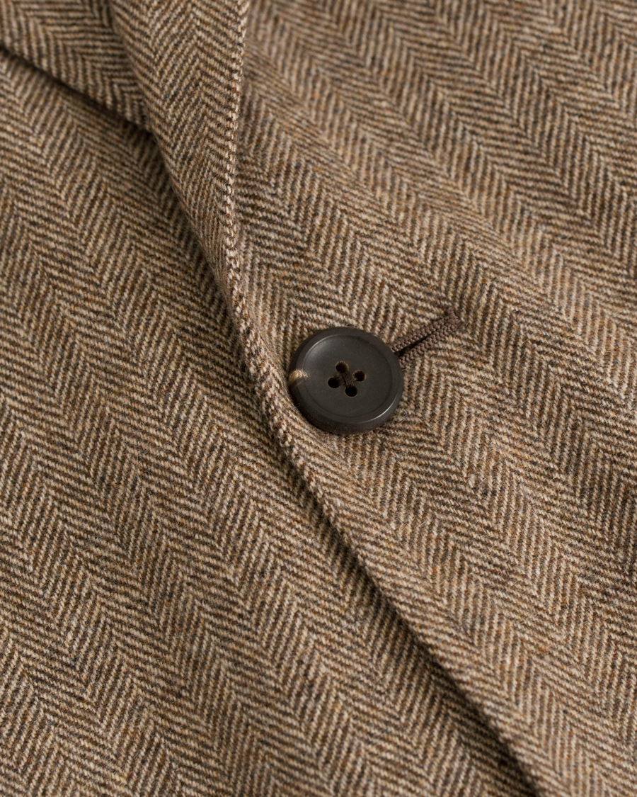 Herr | Kavajer | Dunhill | Notch Lapel Wool Blazer Brown