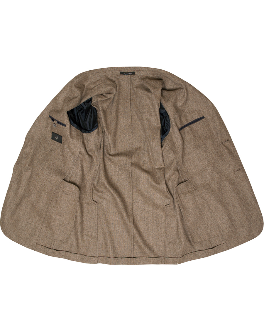 Herr | Kavajer | Dunhill | Notch Lapel Wool Blazer Brown