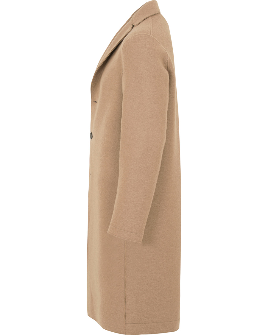 Herr | Jackor | Harris Wharf London | Wool Raw Edge Overcoat Camel