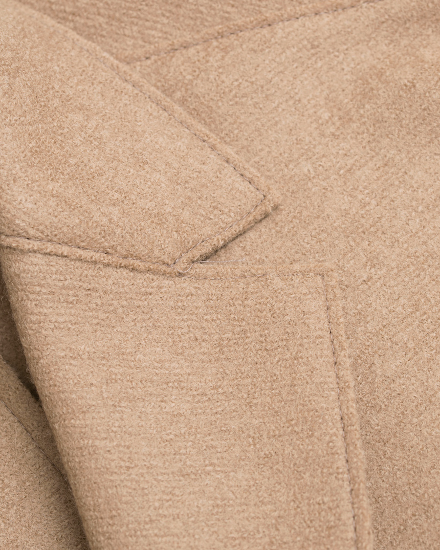 Herr | Jackor | Harris Wharf London | Wool Raw Edge Overcoat Camel