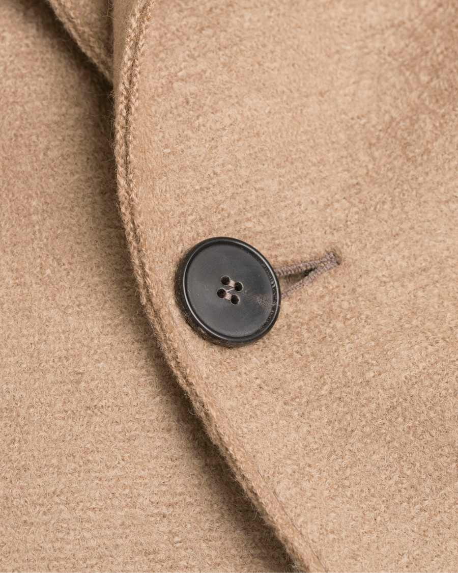 Herr | Jackor | Harris Wharf London | Wool Raw Edge Overcoat Camel
