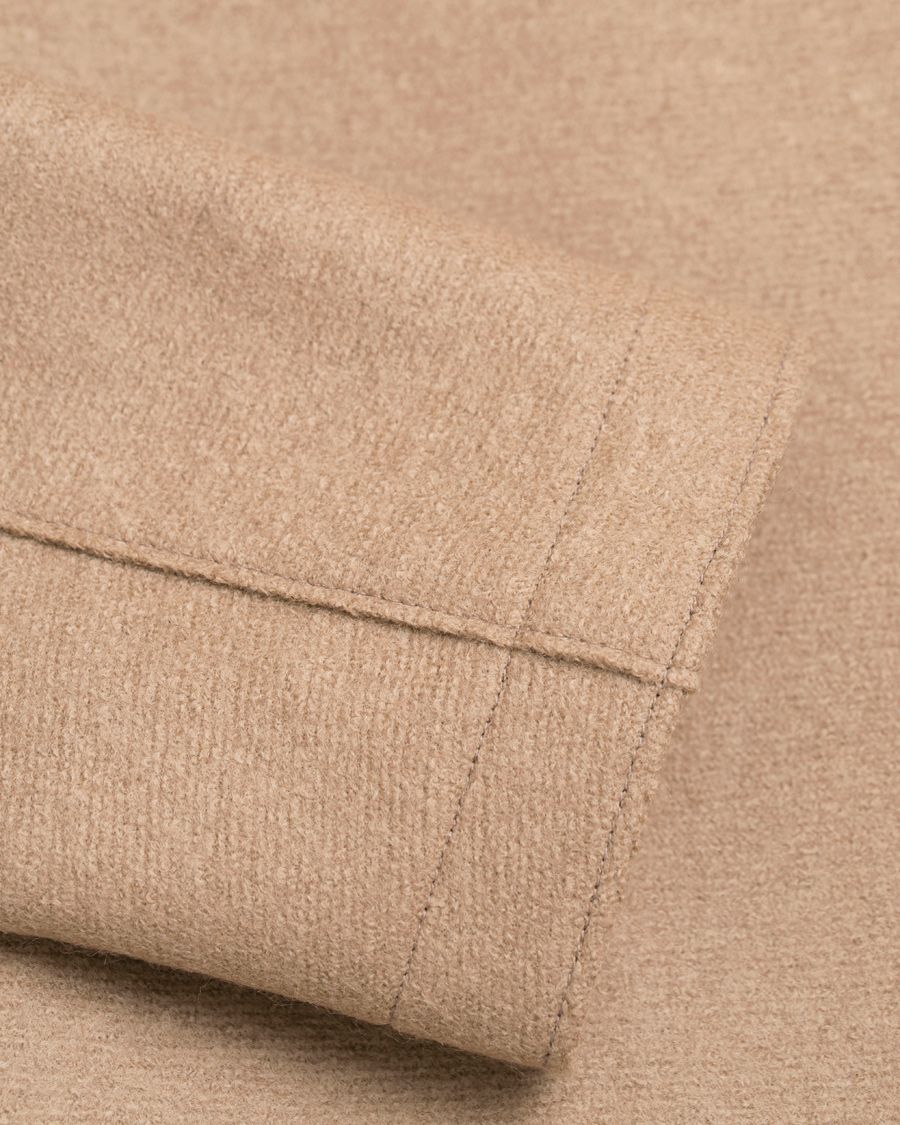 Herr | Jackor | Harris Wharf London | Wool Raw Edge Overcoat Camel