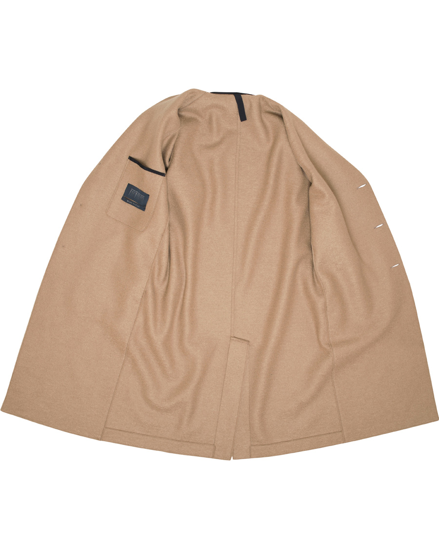 Herr | Jackor | Harris Wharf London | Wool Raw Edge Overcoat Camel