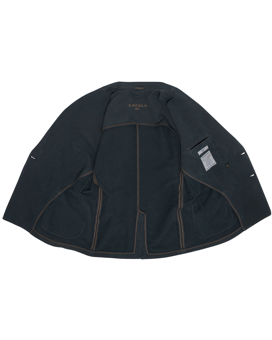 Herr | Kavajer | Circolo 1901 | Jersey Patch Pocket Double Breasted Blazer Navy