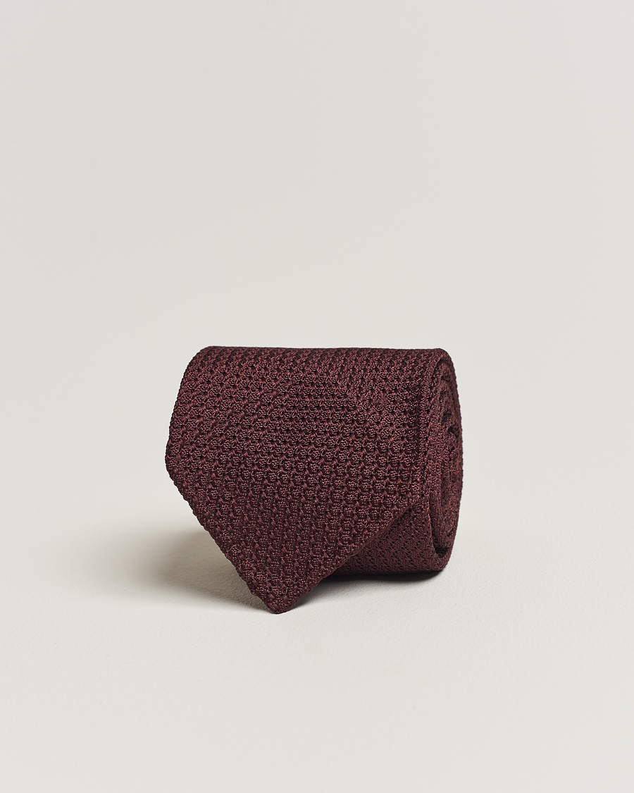 Herr | Drake's Silk Grenadine Handrolled 8 cm Tie Wine Red | Drake's | Silk Grenadine Handrolled 8 cm Tie Wine Red