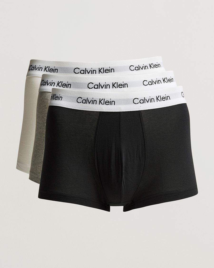 Herr | Boxershorts | Calvin Klein | Cotton Stretch Low Rise Trunk 3-Pack Black/White/Grey