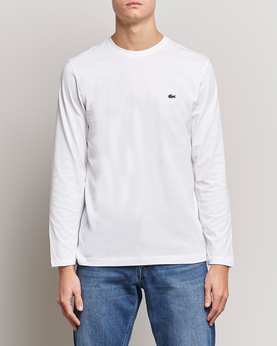 Herr | T-Shirts | Lacoste | Long Sleeve Crew Neck T-Shirt White