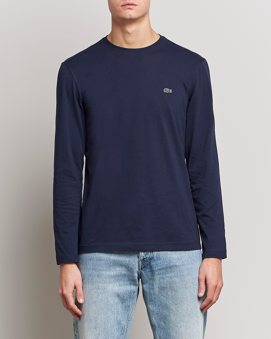 Herr | Långärmade t-shirts | Lacoste | Long Sleeve Crew Neck T-Shirt Navy