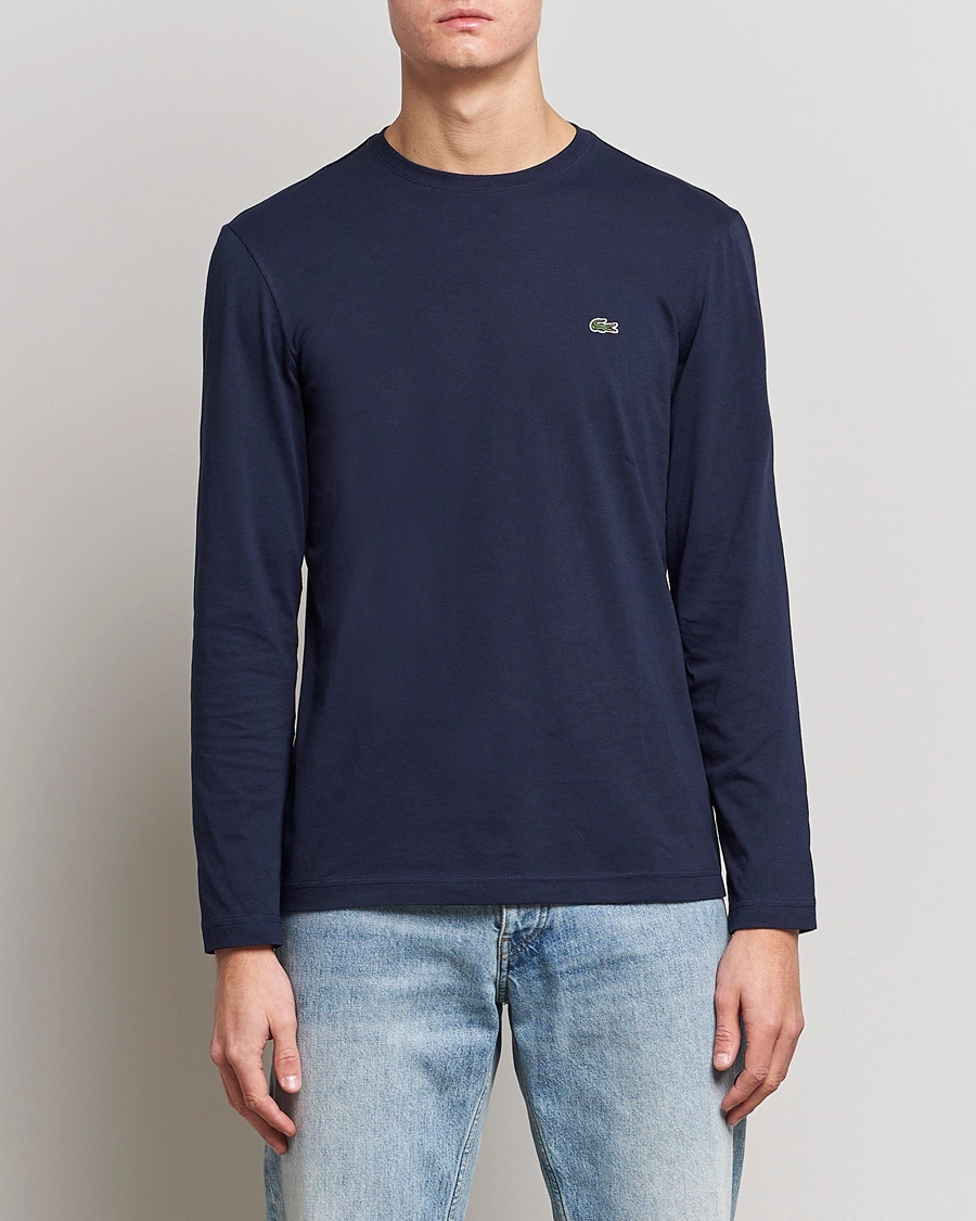 Herre |  | Lacoste | Long Sleeve Crew Neck T-Shirt Navy