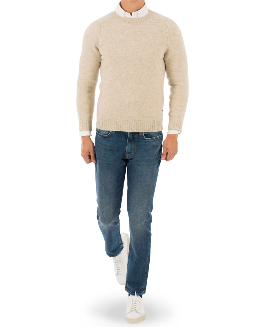 Herr | Tröjor | NN07 | Nathan Lambswool Crew Neck Pale Grey