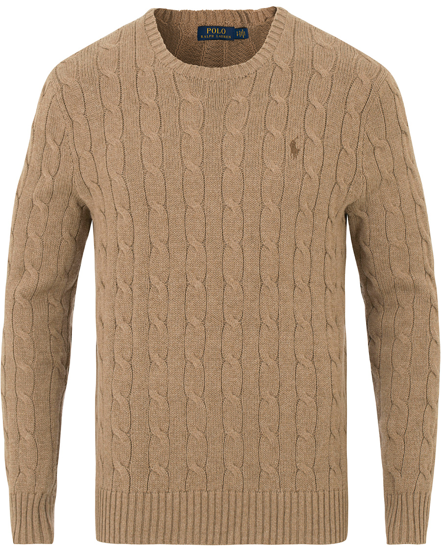 Herr | Tröjor | Polo Ralph Lauren | Cotton Cable Crew Neck Fall Sand Heather