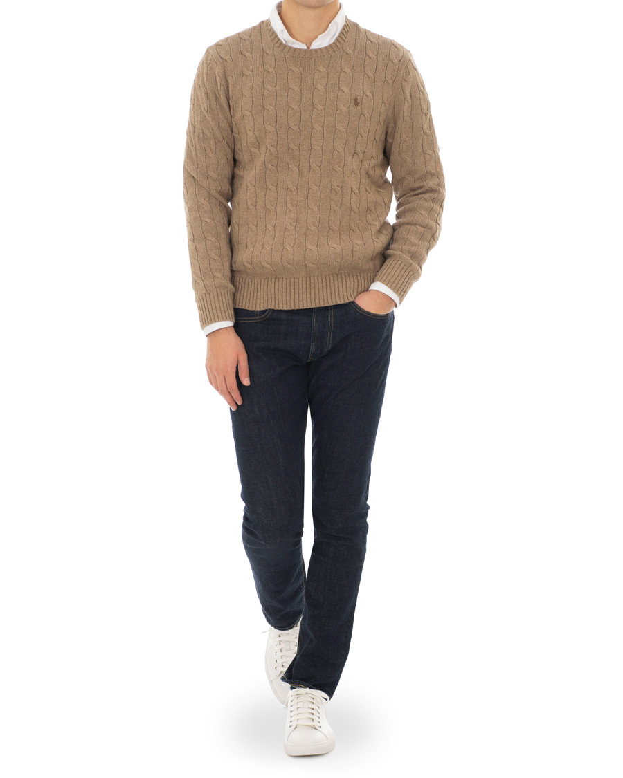 Herr | Tröjor | Polo Ralph Lauren | Cotton Cable Crew Neck Fall Sand Heather