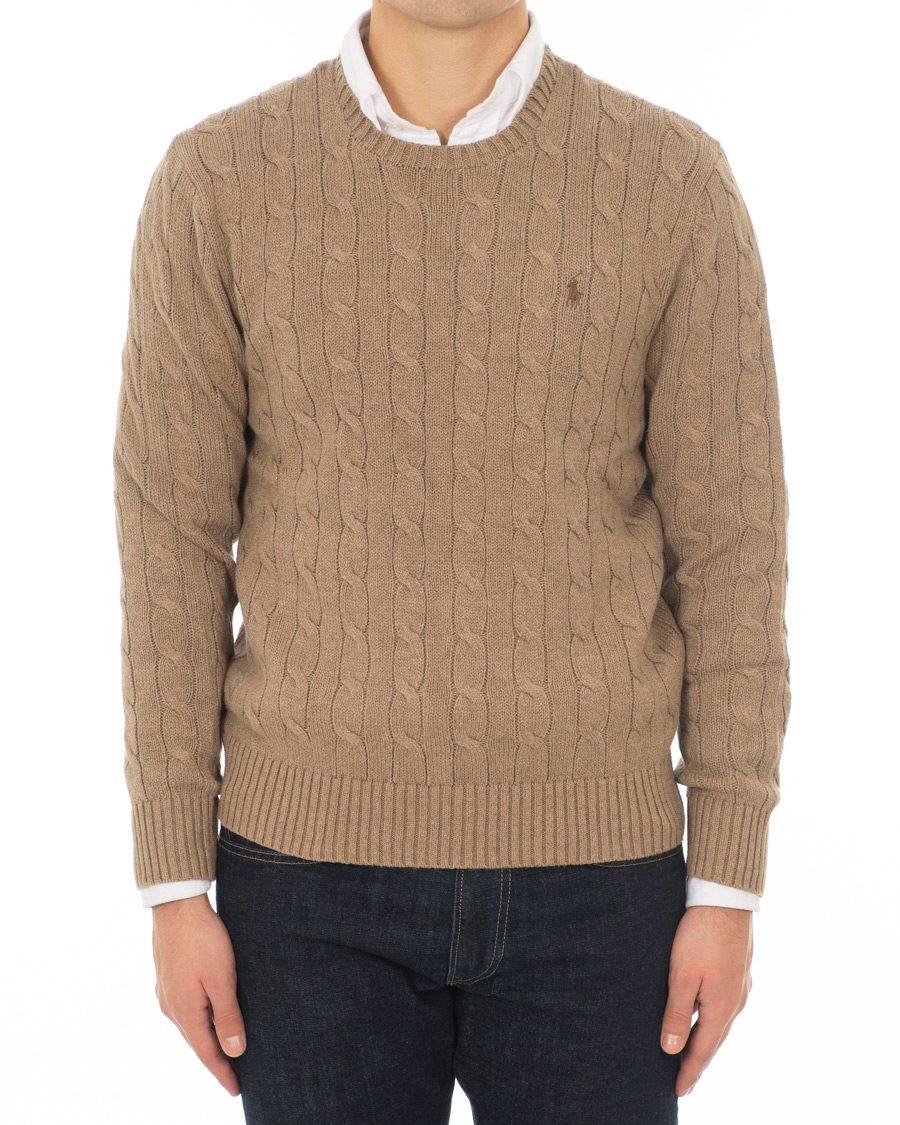 Herr | Tröjor | Polo Ralph Lauren | Cotton Cable Crew Neck Fall Sand Heather
