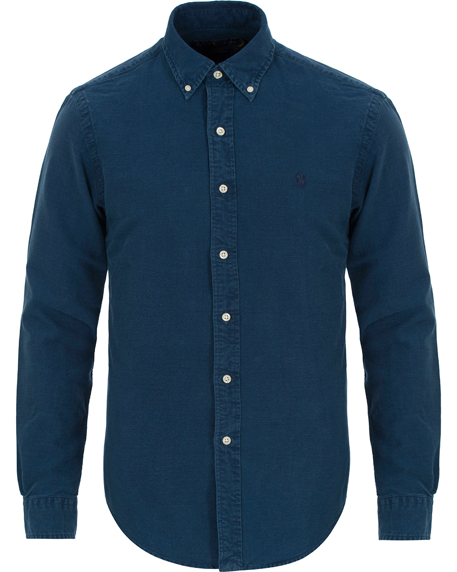 Herr | Skjortor | Polo Ralph Lauren | Slim Fit Garment Dyed Oxford Shirt Indigo