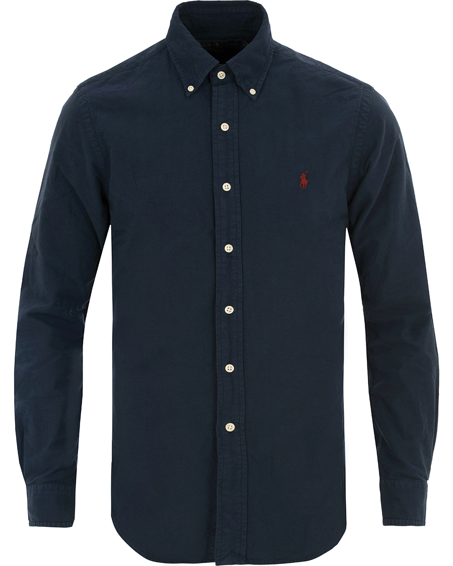 Herr | Skjortor | Polo Ralph Lauren | Slim Fit Garment Dyed Oxford Shirt Windsor Navy