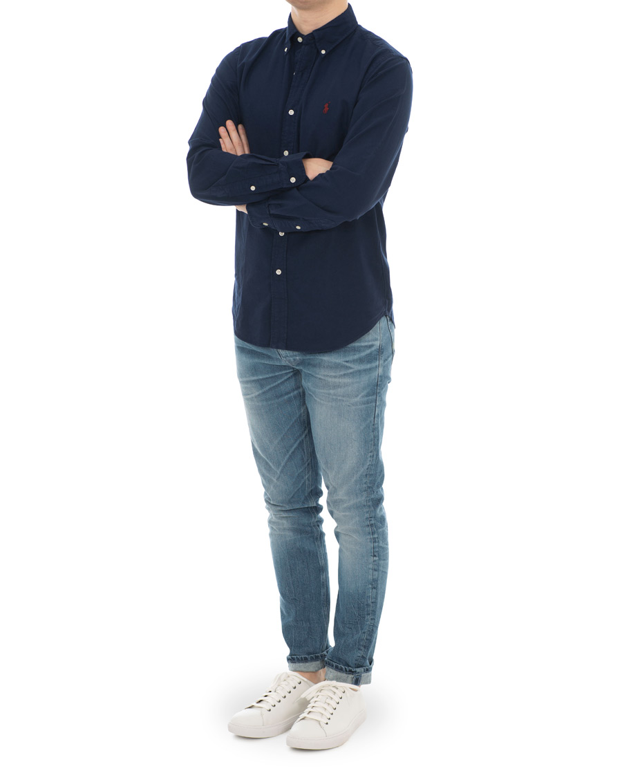 Herr | Skjortor | Polo Ralph Lauren | Slim Fit Garment Dyed Oxford Shirt Windsor Navy