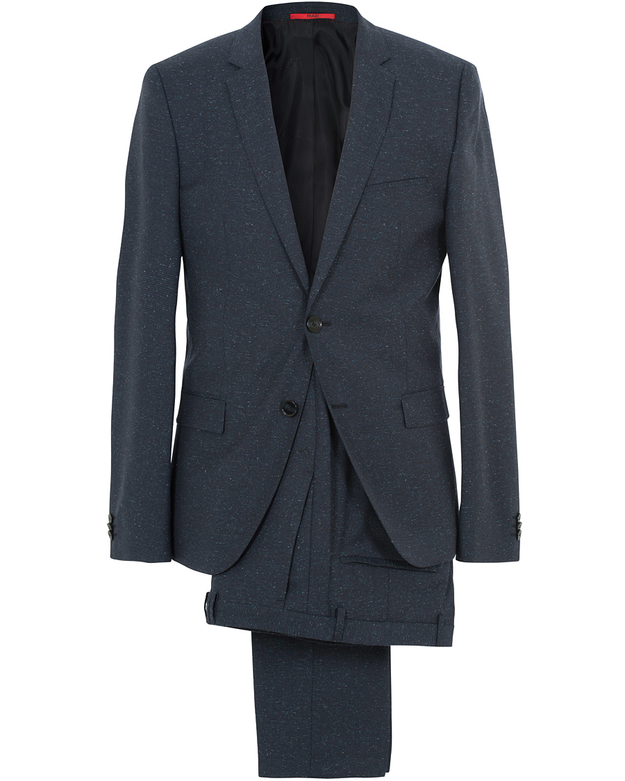 Herr | Kostymer | HUGO | Arti Hesten Wool/Silk Donegal Suit Navy
