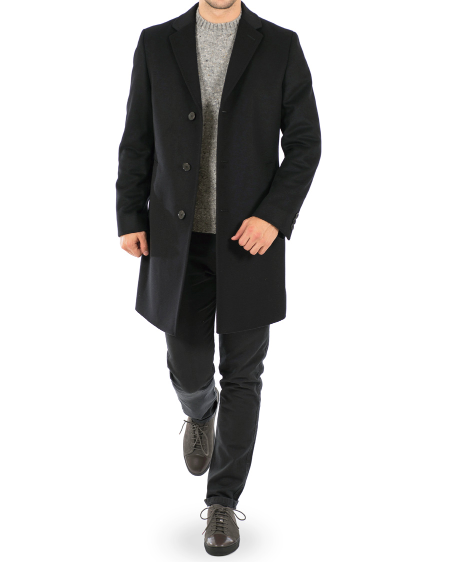 BOSS Stratus Wool Cashmere Coat Black hos CareOfCarl