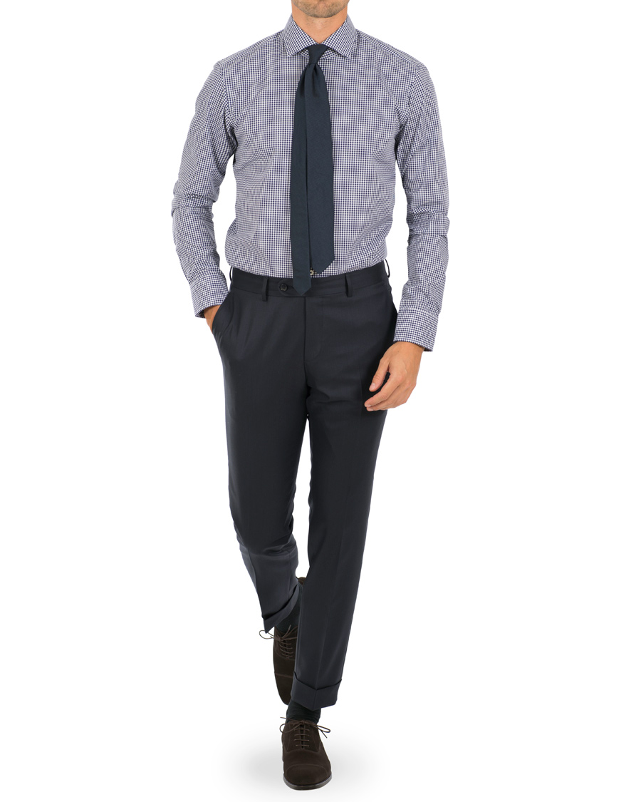 Herr | Skjortor | BOSS BLACK | BOSS Glent Slim Fit Check Contrast Shirt Blue