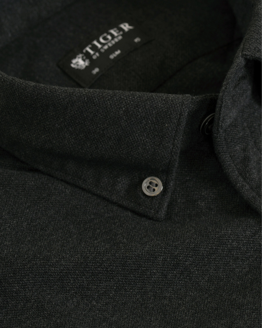 Herr | Skjortor | Tiger of Sweden | Donald Pique Shirt Charcoal