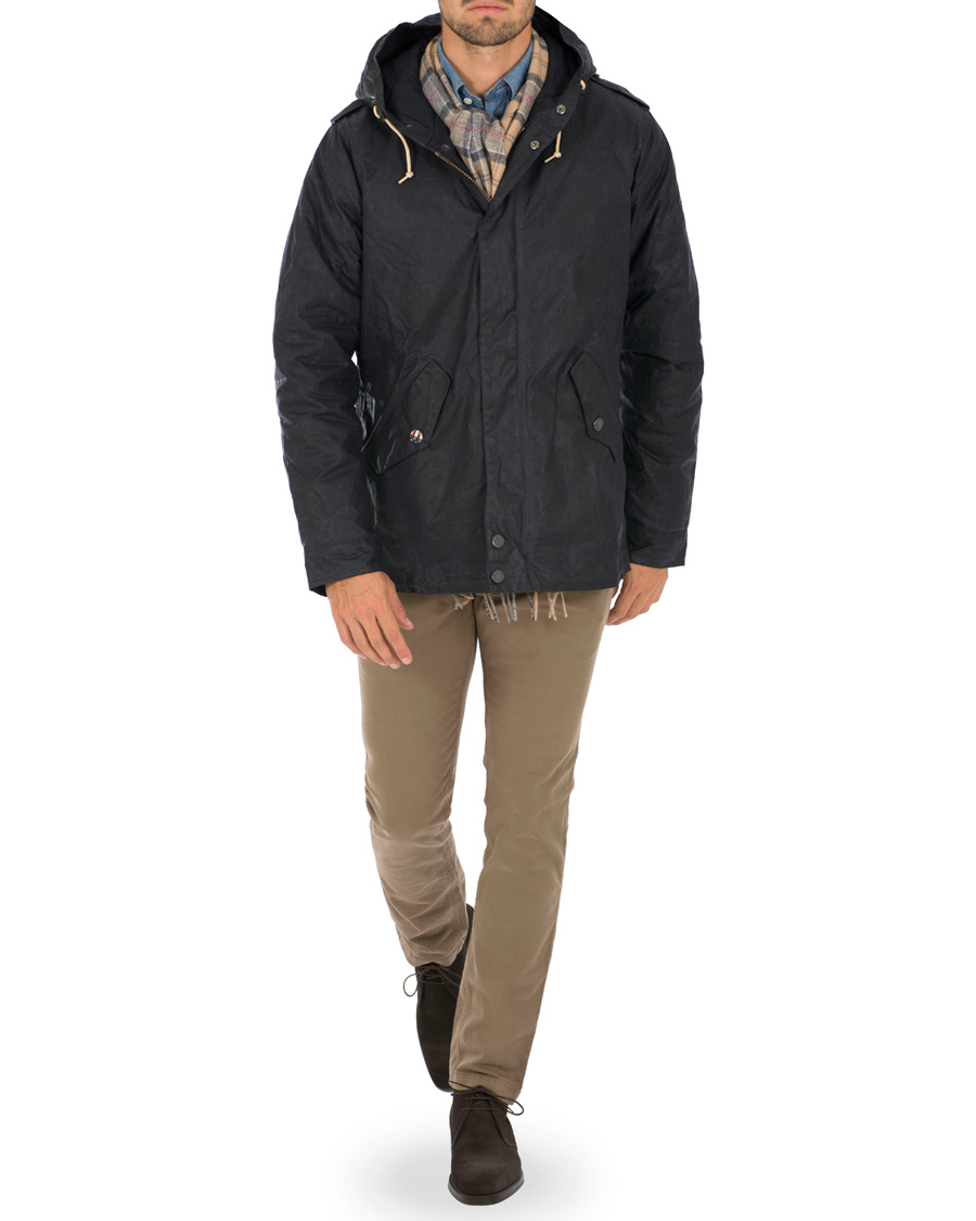 Herr | Jackor | Barbour International | Shell Wax Parka Navy