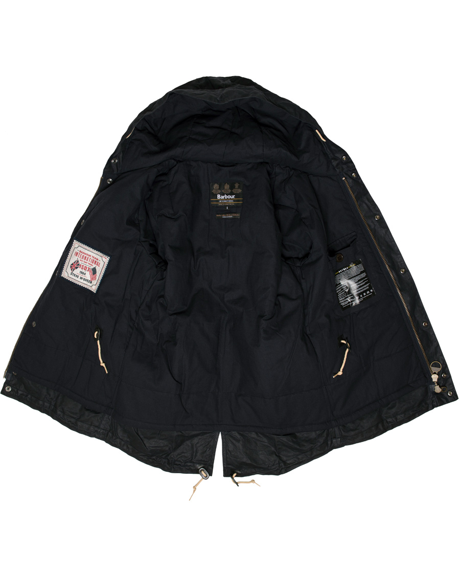 Herr | Jackor | Barbour International | Shell Wax Parka Navy