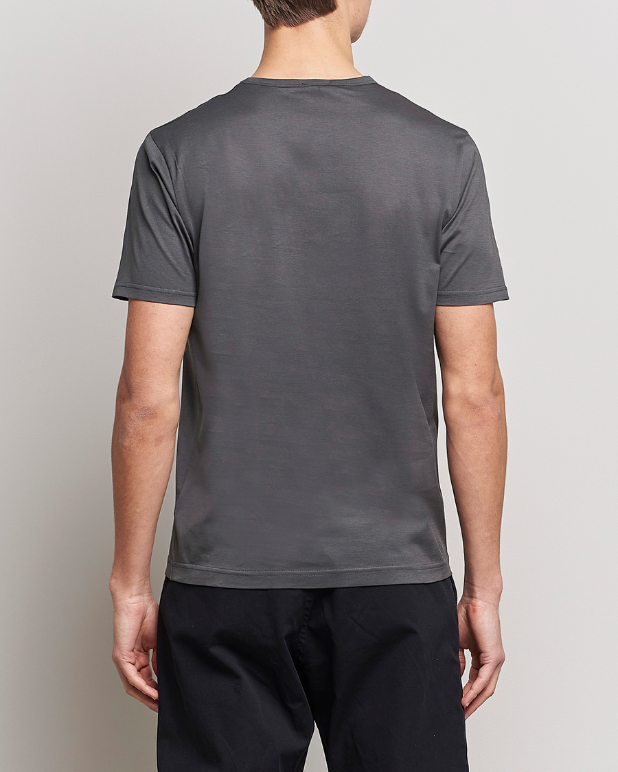 Herr | T-Shirts | Sunspel | Crew Neck Q82 Cotton T-Shirt Charcoal
