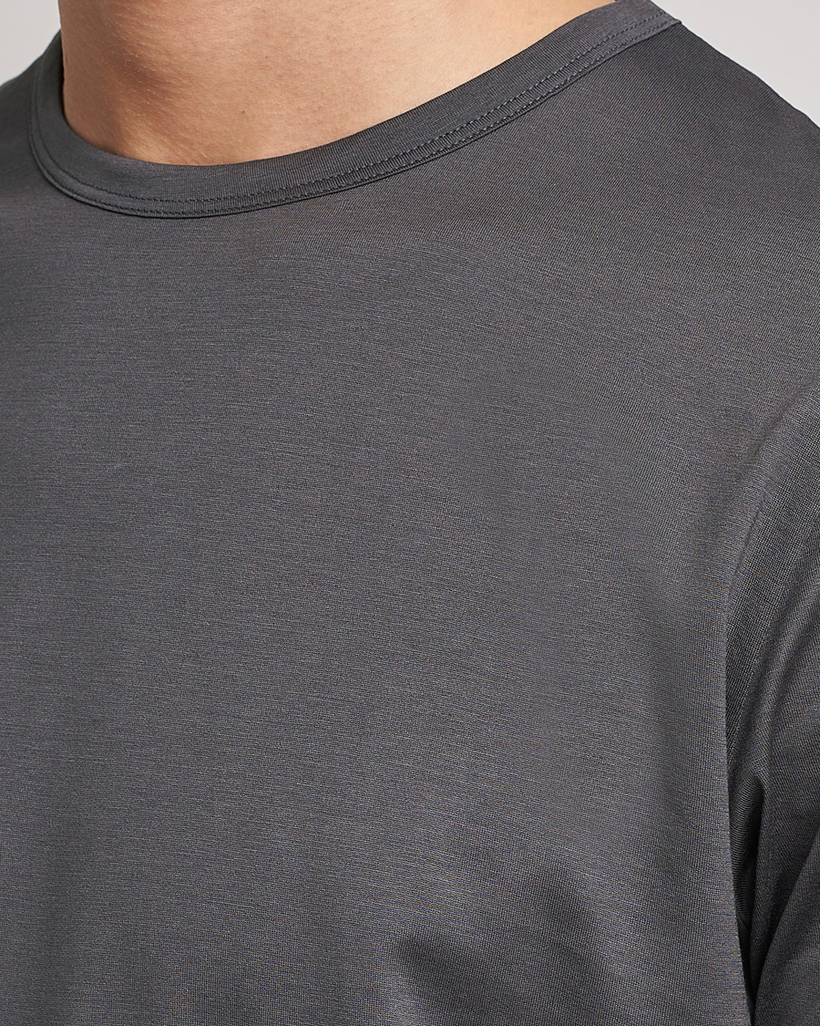 Herr | T-Shirts | Sunspel | Crew Neck Q82 Cotton T-Shirt Charcoal