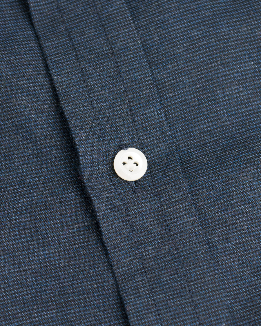 Herr | Skjortor | Morris Heritage | Bond Button Down Flannel Shirt Navy