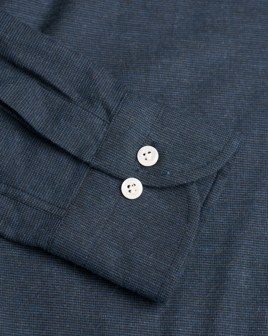 Herr | Skjortor | Morris Heritage | Bond Button Down Flannel Shirt Navy
