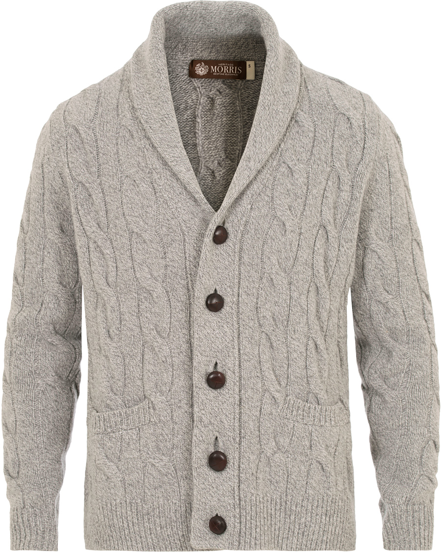 Herr | Tröjor | Morris Heritage | Cable Cardigan Grey