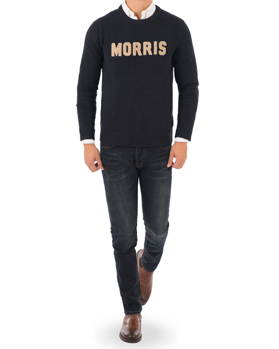 Herr | Tröjor | Morris | Logo Crew Neck Old Blue