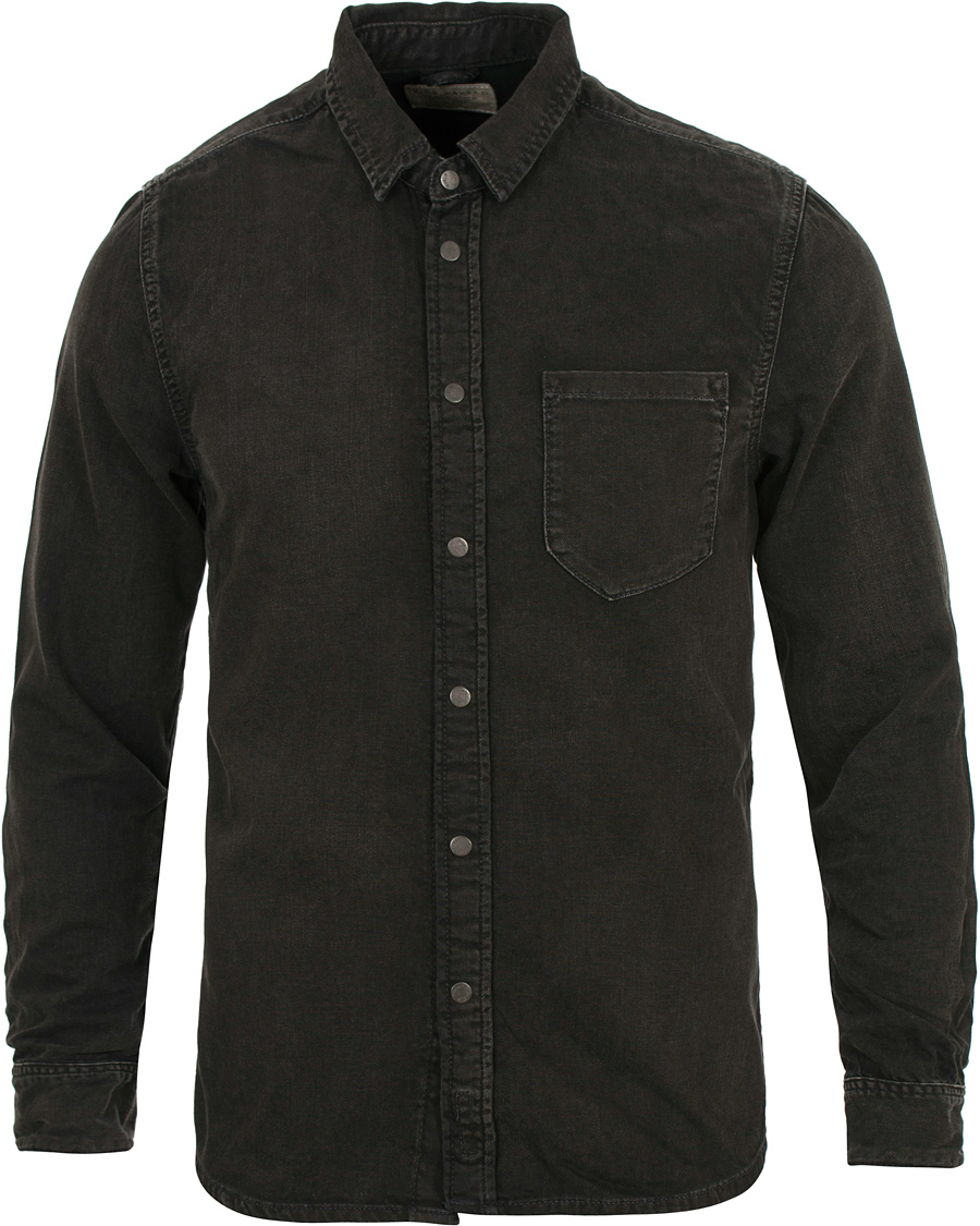 Herr | Skjortor | Nudie Jeans | Henry Blackened Indigo Shirt Black/Bue