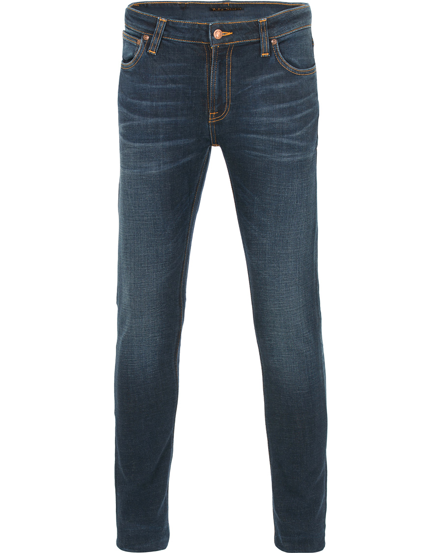 Herr | Jeans | Nudie Jeans | Skinny Lin Organic Slim Fit Stretch Jeans Dark Blue
