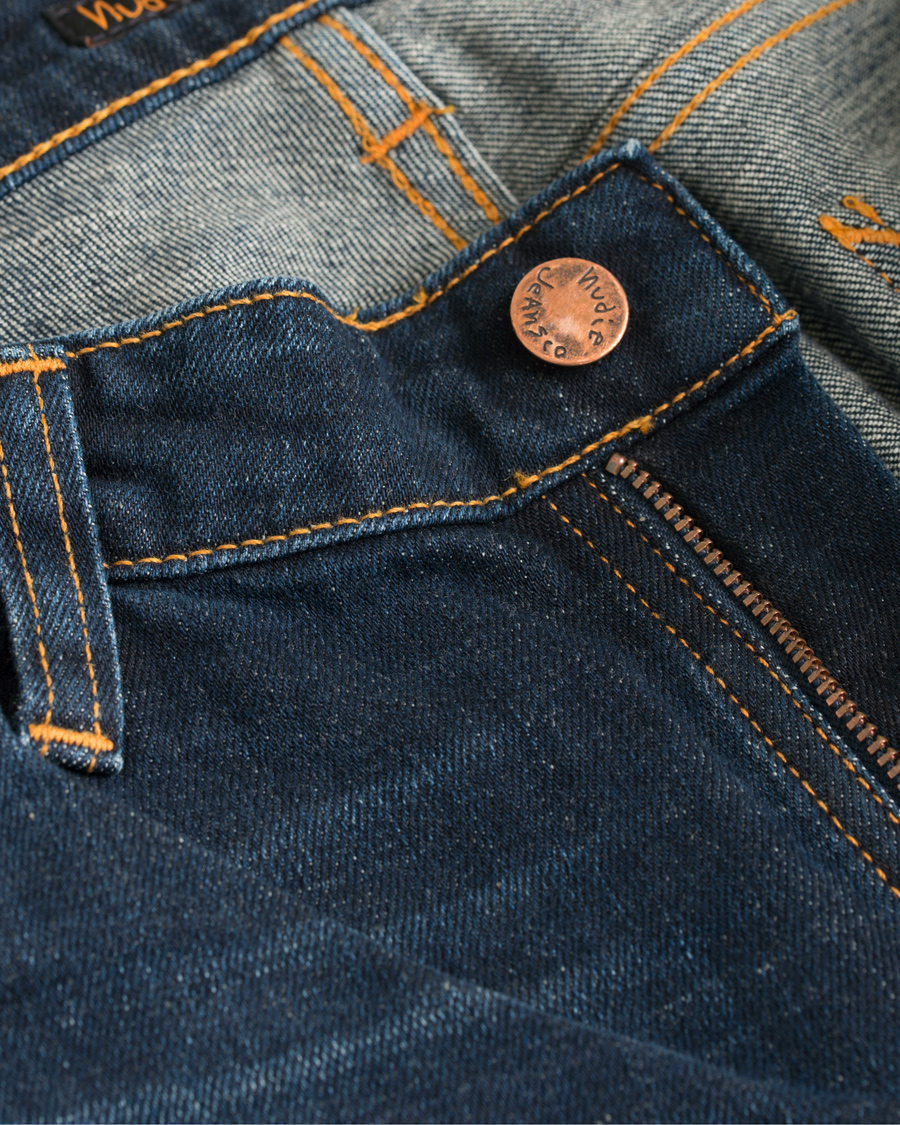 Herr | Jeans | Nudie Jeans | Skinny Lin Organic Slim Fit Stretch Jeans Dark Blue