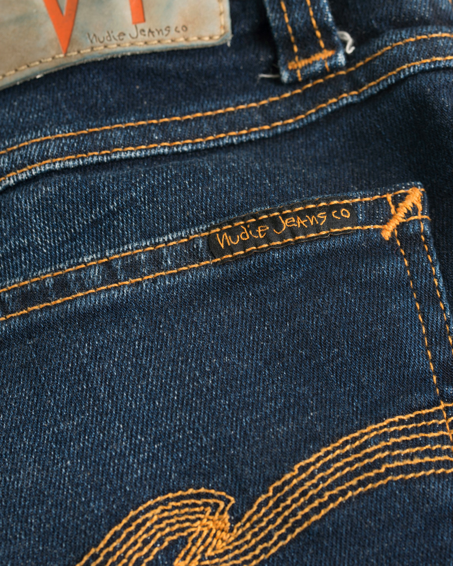 Herr | Jeans | Nudie Jeans | Skinny Lin Organic Slim Fit Stretch Jeans Dark Blue