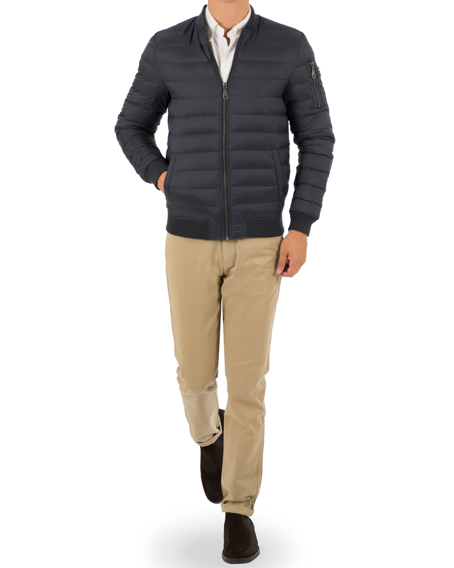 Herr | Jackor | Lexington | Aiden Bomber Jacket Deep Marine Blue