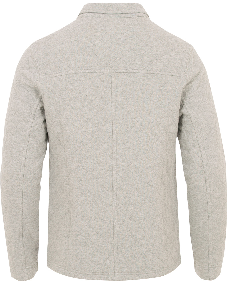 Herr | Jackor | Lexington | Bruce Quilted Jersey Shirt Jacket Heather Grey Melange
