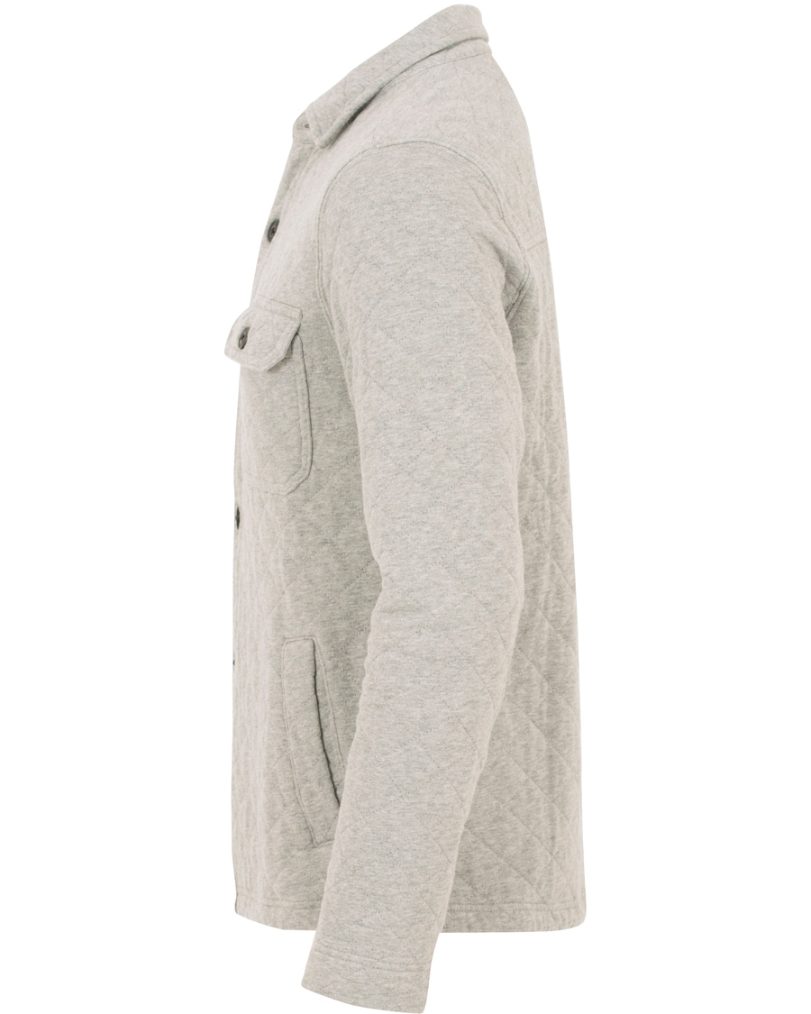 Herr | Jackor | Lexington | Bruce Quilted Jersey Shirt Jacket Heather Grey Melange