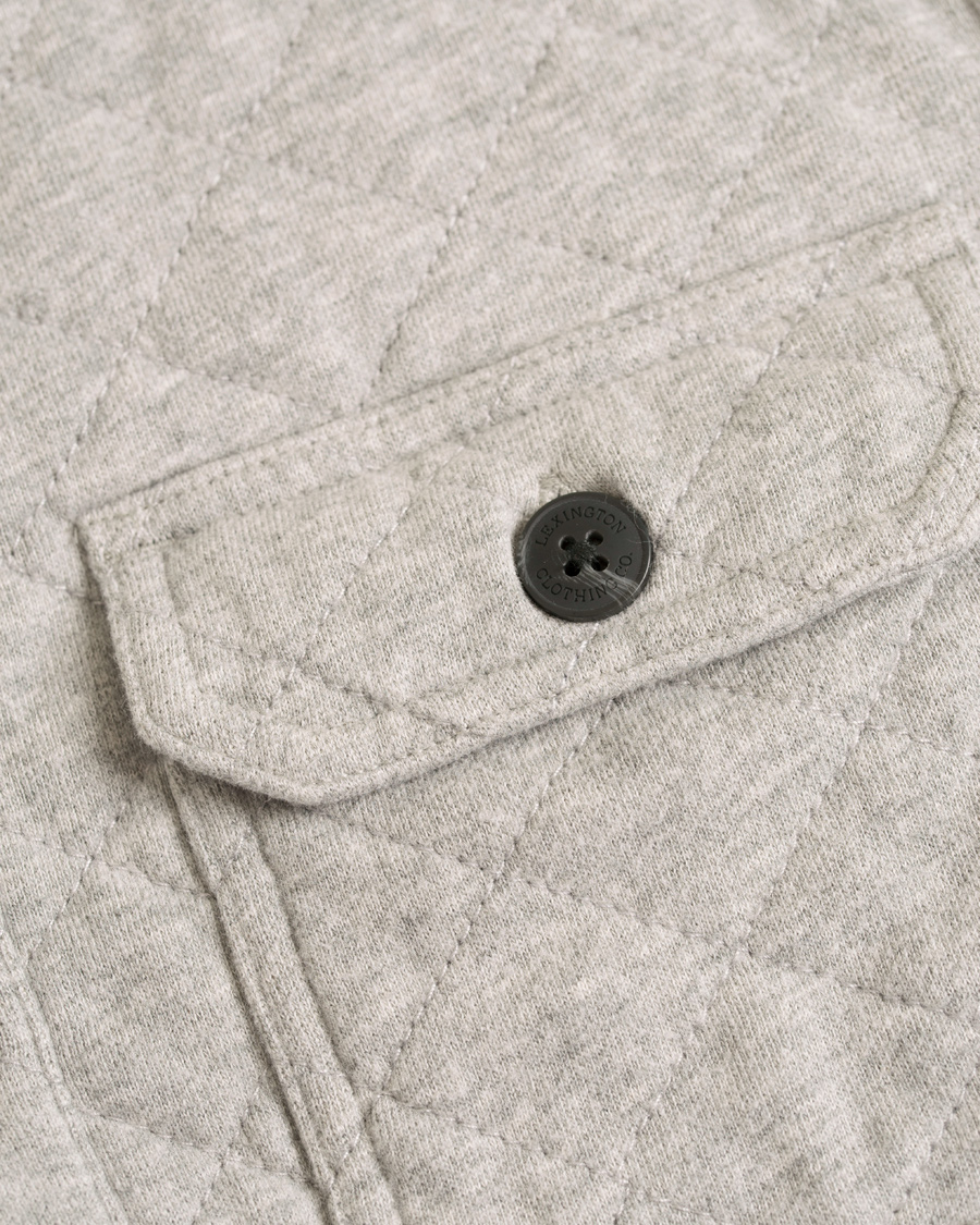 Herr | Jackor | Lexington | Bruce Quilted Jersey Shirt Jacket Heather Grey Melange