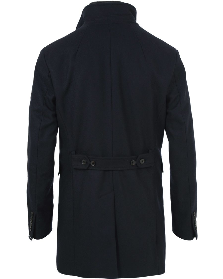 Herr | Jackor | J.Lindeberg | Gavin Stand Up Collar Compact Melton Coat Navy