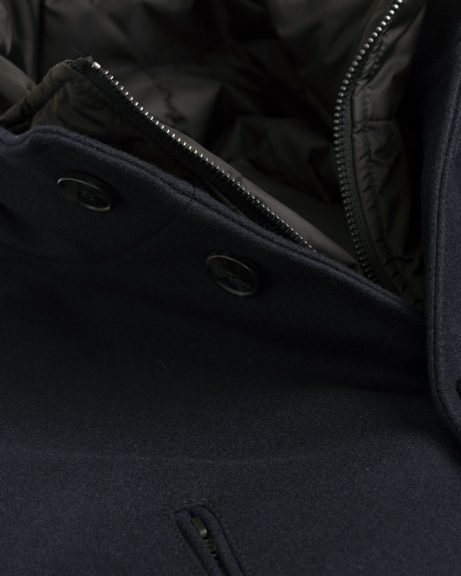 Herr | Jackor | J.Lindeberg | Gavin Stand Up Collar Compact Melton Coat Navy